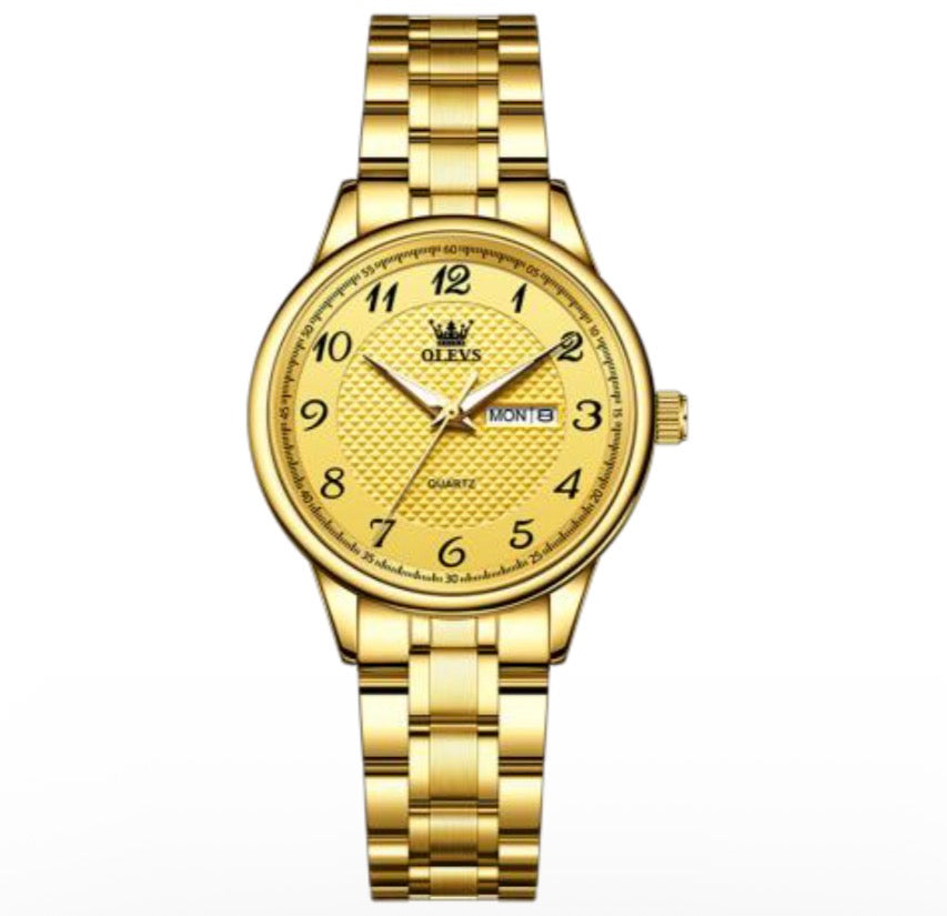 olevs gold-tone classic quartz watch