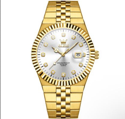Olevs Gold Watch With Clear Face