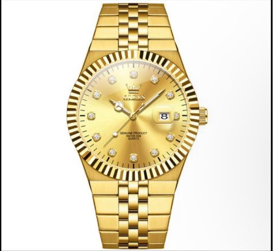 Olevs Gold Watch With Gold Face